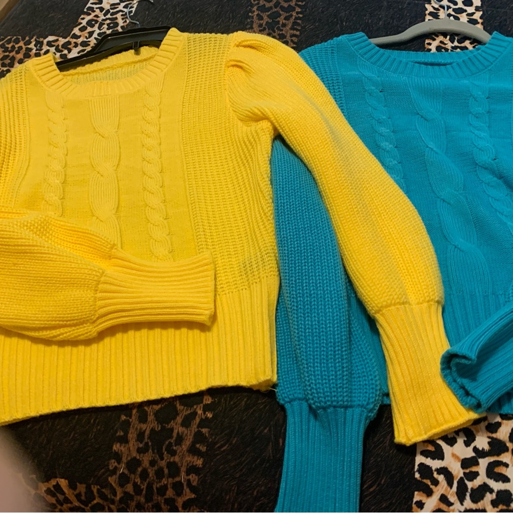 (2)  Cable Knit Lightweight Sweaters